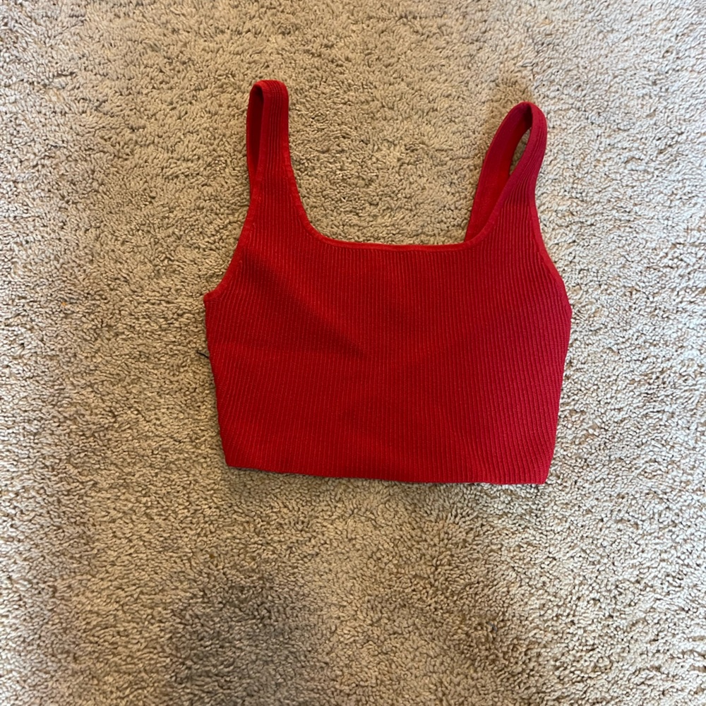Aritzia Red Crop Tank Top